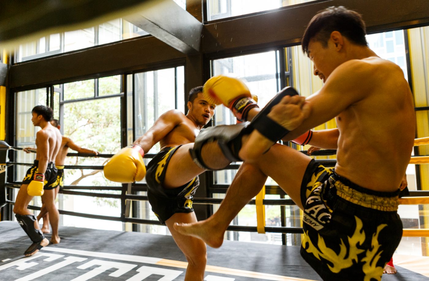 ซ้อมมวยบนเวทีที่ FITFAC